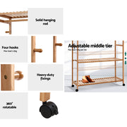 Artiss Wardrobe Clothes Rack Airer Coat Stand Hanger 165cm BAM-B-HANGER-904-NT
