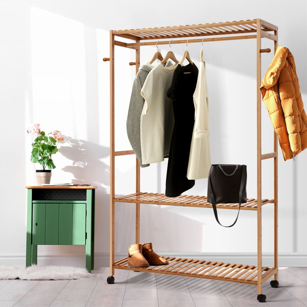 Artiss Wardrobe Clothes Rack Airer Coat Stand Hanger 165cm BAM-B-HANGER-904-NT