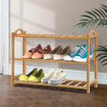 Artiss Shoe Rack Bamboo Shoe Storage 3-tier 9 Pairs BAM-B-SR09-NT