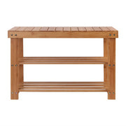 Artiss Shoe Rack Shoe Bench 10 Pairs Bamboo BAM-B-SR14-NT