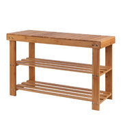 Artiss Shoe Rack Shoe Bench 10 Pairs Bamboo BAM-B-SR14-NT