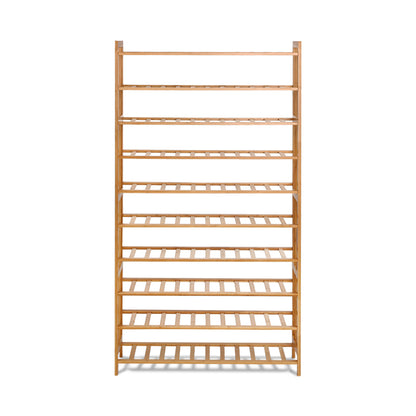 Artiss Shoe Rack Cabinet Bamboo 10-tier 50 Pairs BAM-B-SR2001-NT
