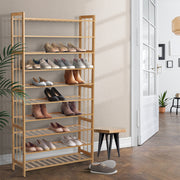 Artiss Shoe Rack Cabinet Bamboo 10-tier 50 Pairs BAM-B-SR2001-NT