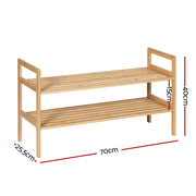 Artiss Shoe Rack Cabinet Bamboo Storage Organiser Pine BAM-B-SR7026-NT
