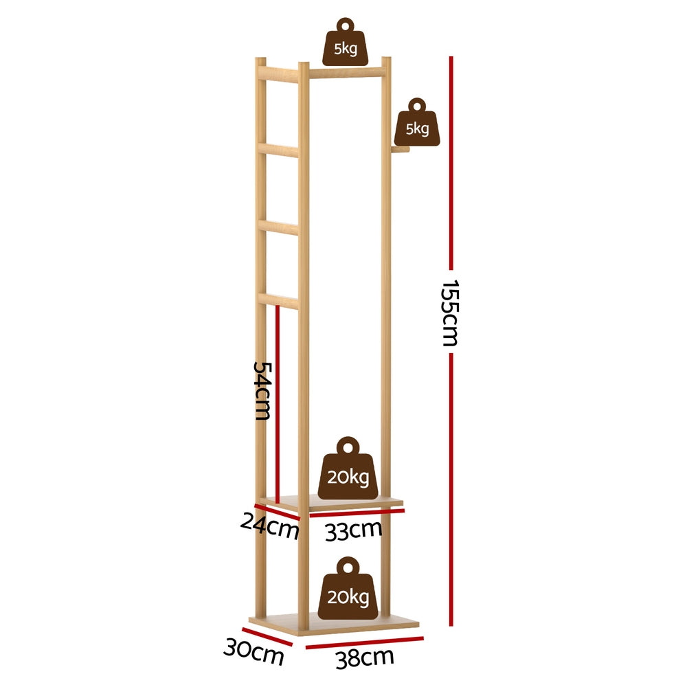 Artiss Clothes Rack Airer Coat Stand Bamboo BAM-C-CR01-NT