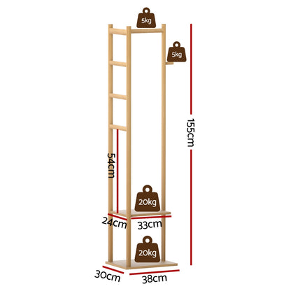 Artiss Clothes Rack Airer Coat Stand Bamboo BAM-C-CR01-NT