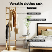 Artiss Clothes Rack Airer Coat Stand Bamboo BAM-C-CR01-NT