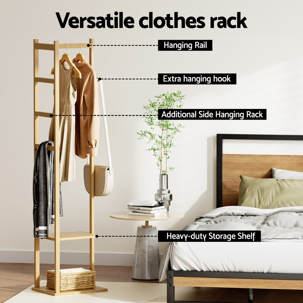 Artiss Clothes Rack Airer Coat Stand Bamboo BAM-C-CR01-NT