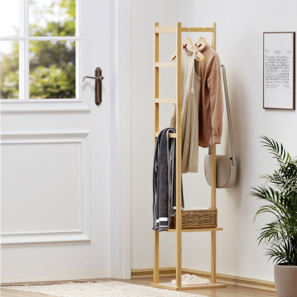 Artiss Clothes Rack Airer Coat Stand Bamboo BAM-C-CR01-NT