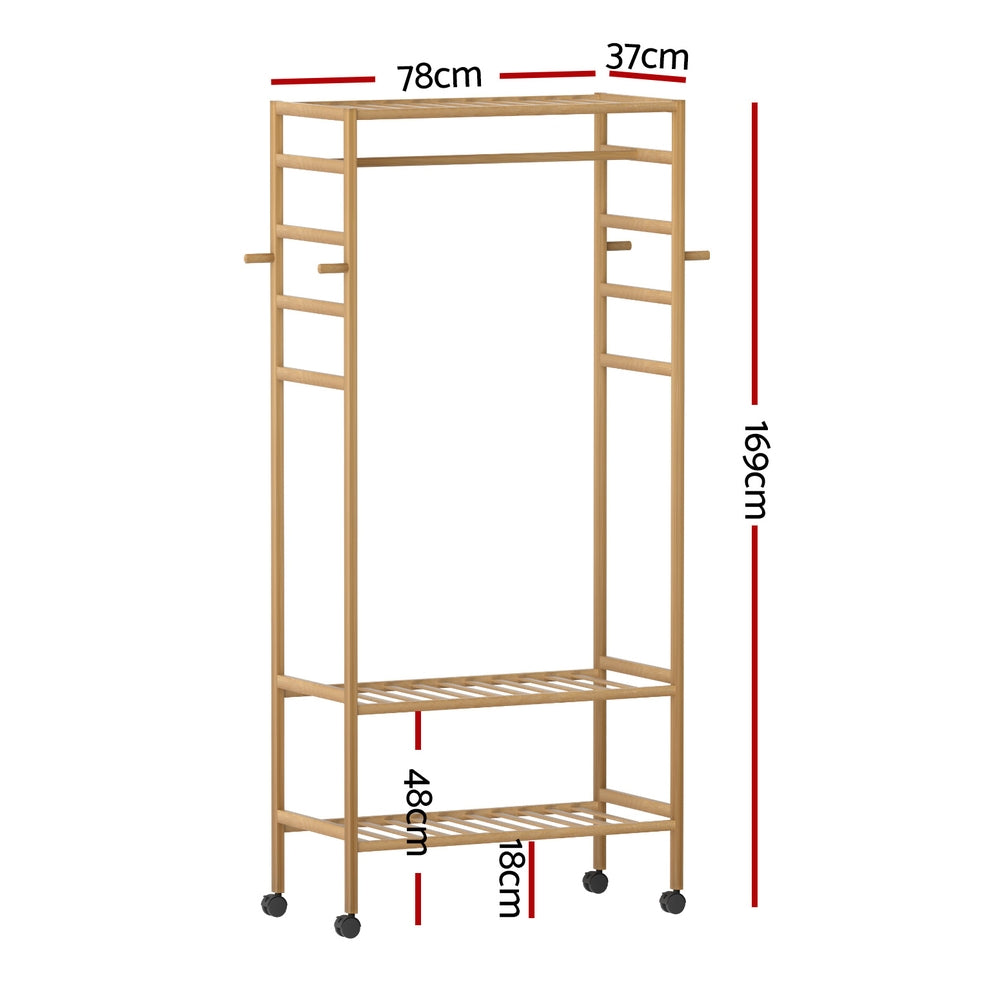 Artiss Clothes Rack Wardrobe Coat Stand 169cm BAM-C-CR02-NT
