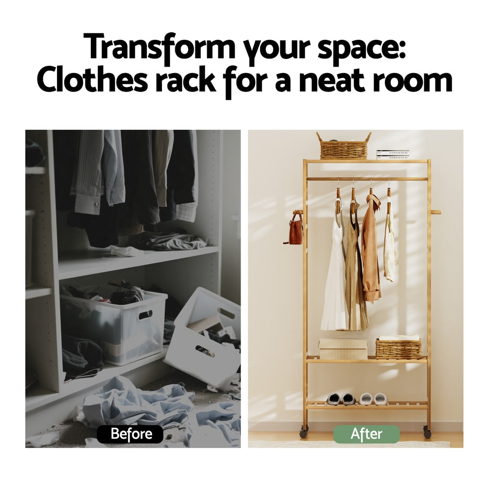 Artiss Clothes Rack Wardrobe Coat Stand 169cm BAM-C-CR02-NT