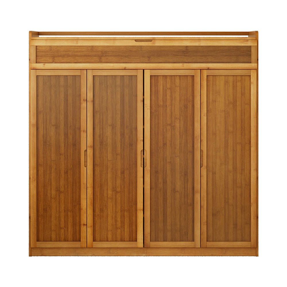 Artiss Shoe Rack Cabinet 30 Pairs Storage Cupboard Bamboo BAM-D-SHOE-4D-WD