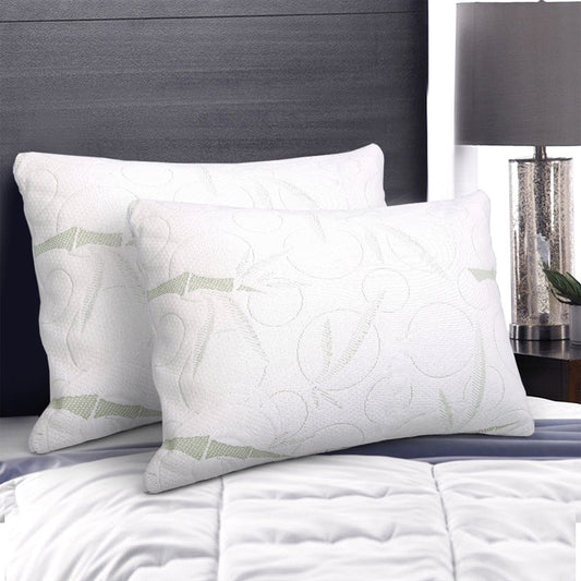 Giselle Bedding Memory Foam Pillow Bamboo Twin Pack BAM-SHED-PILLOWX2
