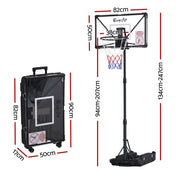 Everfit Portable Basketball Hoop System Adjustable Full Foldable Stand 2.07m BAS-HOOP-210FOLD-BK