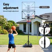 Everfit Portable Basketball Hoop System Adjustable Full Foldable Stand 2.07m BAS-HOOP-210FOLD-BK