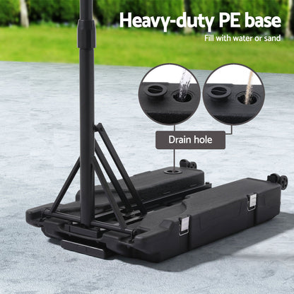 Everfit Portable Basketball Hoop System Adjustable Full Foldable Stand 2.07m BAS-HOOP-210FOLD-BK
