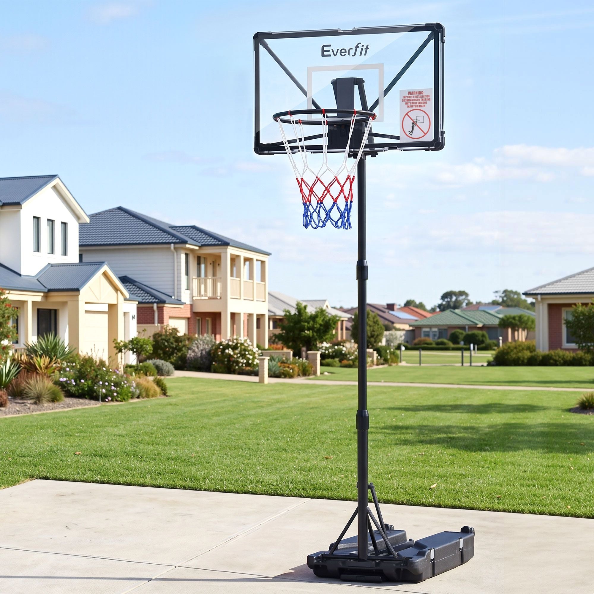 Everfit Portable Basketball Hoop System Adjustable Full Foldable Stand 2.07m BAS-HOOP-210FOLD-BK