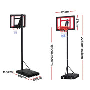 Everfit 2.6M Basketball Hoop Stand System Portable Kid BAS-HOOP-260-RDBK