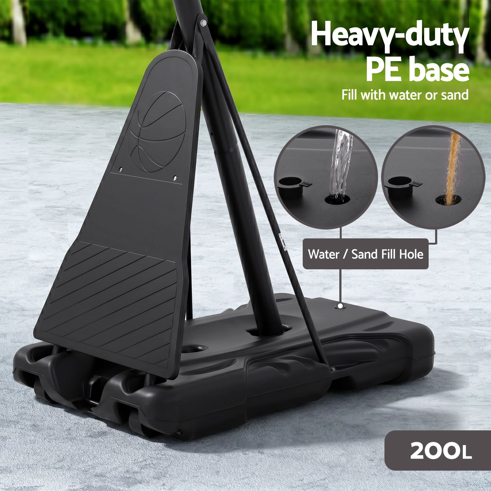 Everfit 3.05M Basketball Hoop Stand System Portable Height Adjustable Net Ring BAS-HOOP-305-200L