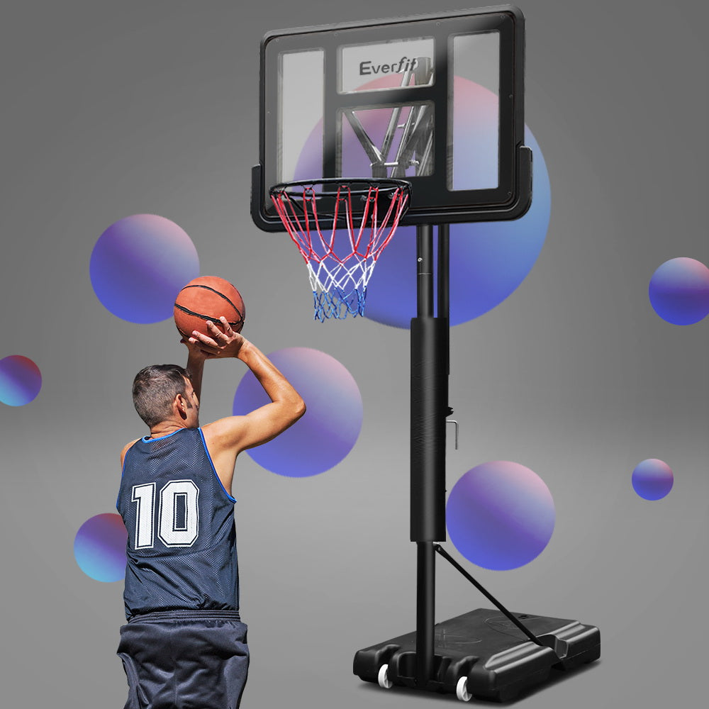 Everfit 3.05M Basketball Hoop Stand System Adjustable Height Portable Pro Black BAS-HOOP-305-BK