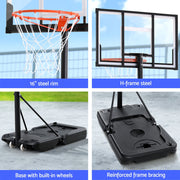 Everfit 3.05M Basketball Hoop Stand System Portable Height Adjustable w/ Knob BAS-HOOP-305KNOB-BK