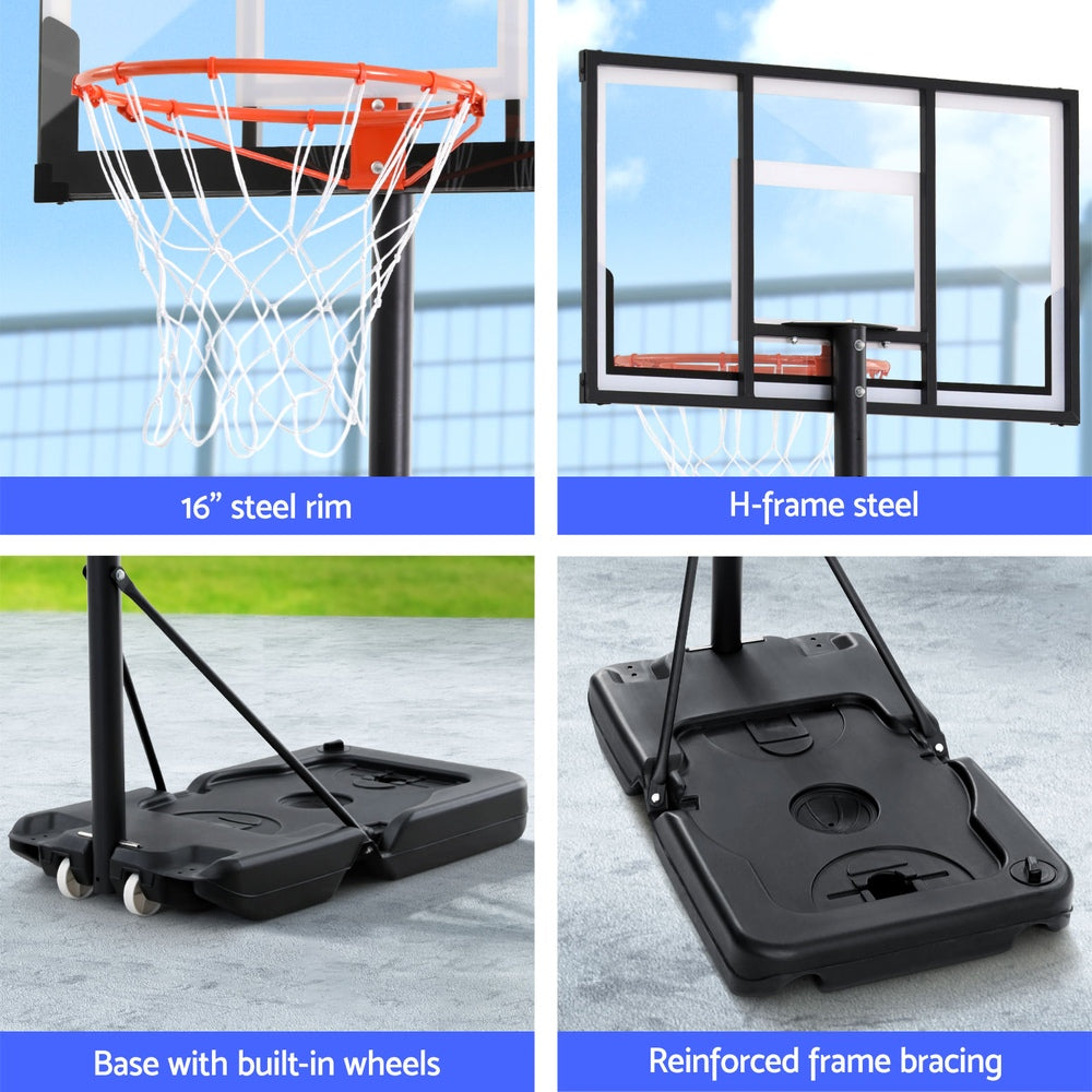 Everfit 3.05M Basketball Hoop Stand System Portable Height Adjustable w/ Knob BAS-HOOP-305KNOB-BK