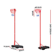 Everfit 3.05M Netball Hoop Basketball Stand System Net Ring BAS-HOOP-305R-RD