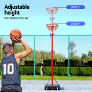 Everfit 3.05M Netball Hoop Basketball Stand System Net Ring BAS-HOOP-305R-RD