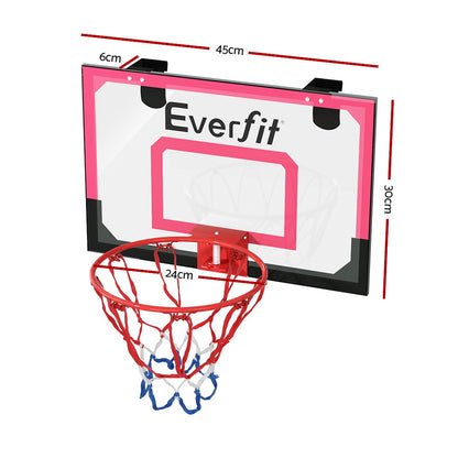 Everfit 23" Mini Basketball Hoop Backboard Door Wall Mounted Sports Kids Red BAS-HOOP-D23-RDBK