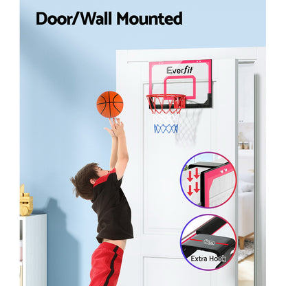 Everfit 23" Mini Basketball Hoop Backboard Door Wall Mounted Sports Kids Red BAS-HOOP-D23-RDBK