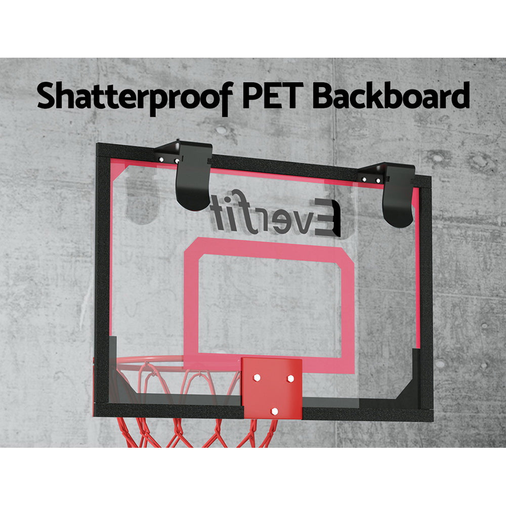 Everfit 23" Mini Basketball Hoop Backboard Door Wall Mounted Sports Kids Red BAS-HOOP-D23-RDBK