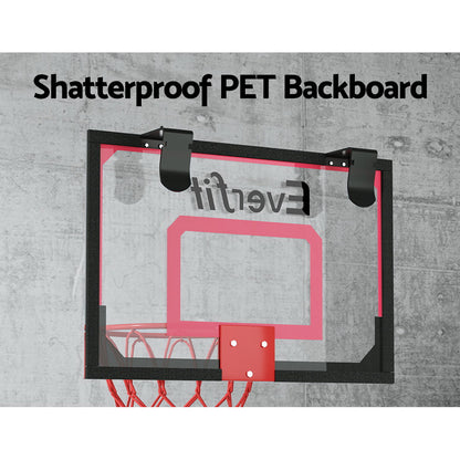 Everfit 23" Mini Basketball Hoop Backboard Door Wall Mounted Sports Kids Red BAS-HOOP-D23-RDBK