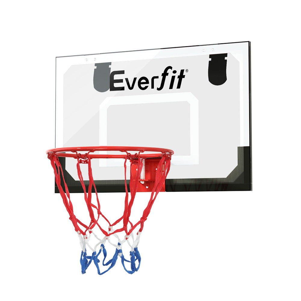 Everfit 23" Mini Basketball Hoop Backboard Door Wall Mounted Sports Kids Black BAS-HOOP-D23-WHBK