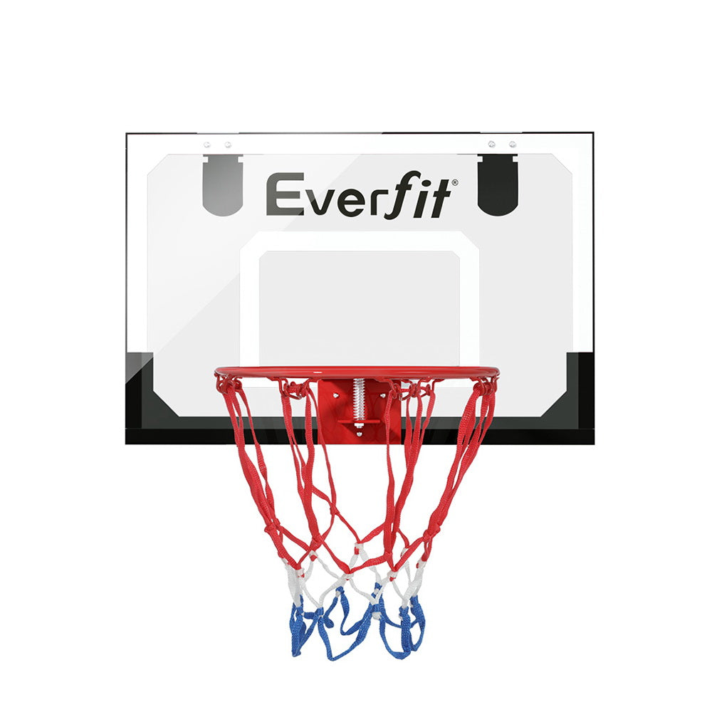 Everfit 23" Mini Basketball Hoop Backboard Door Wall Mounted Sports Kids Black BAS-HOOP-D23-WHBK