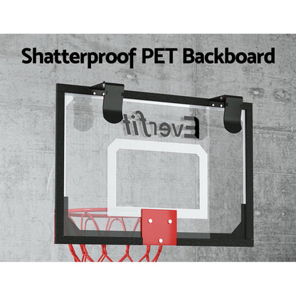 Everfit 23" Mini Basketball Hoop Backboard Door Wall Mounted Sports Kids Black BAS-HOOP-D23-WHBK