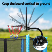 Everfit Kids Basketball Hoop with Ball and Pump Fit for Trampoline 25mm-32mm Poles Black