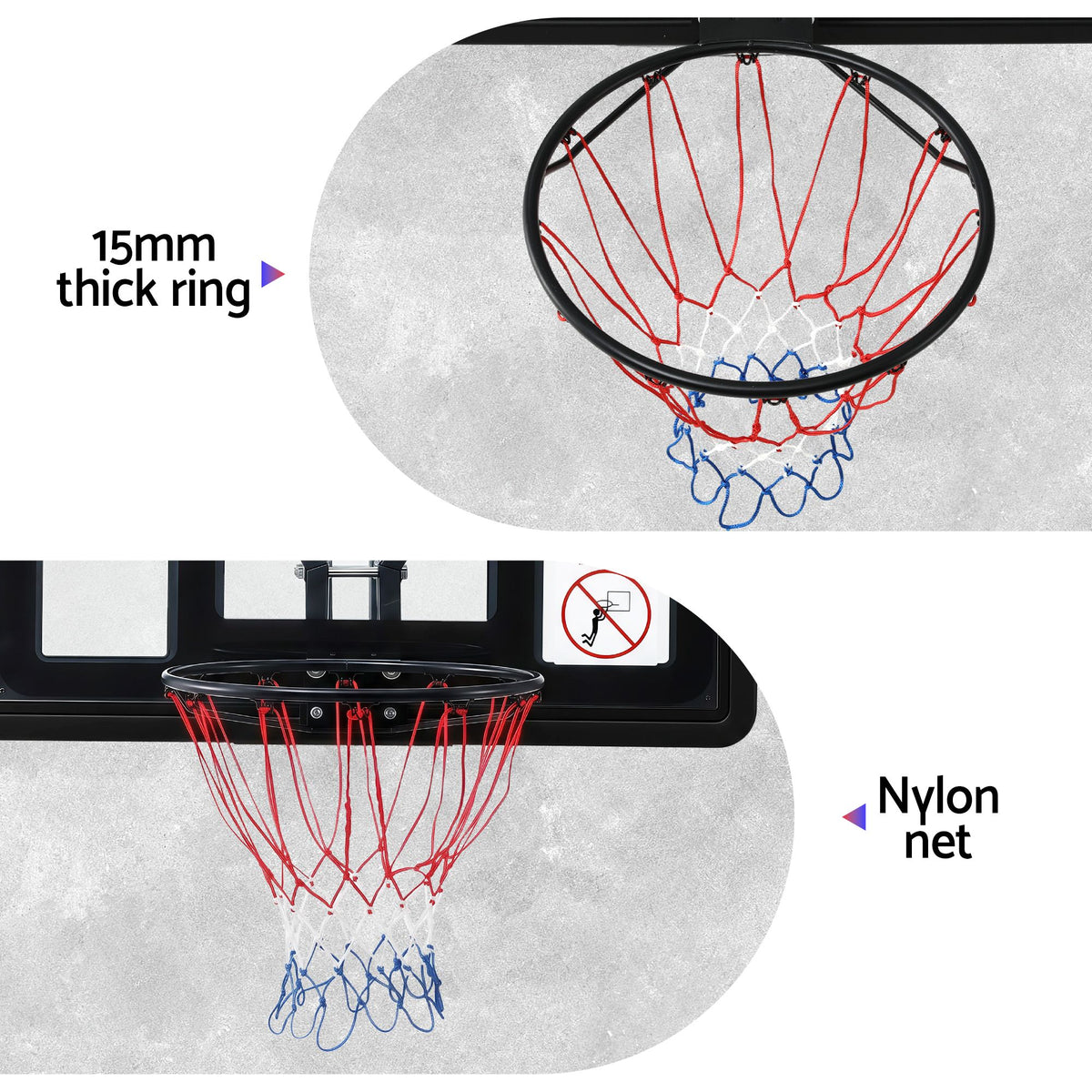 Everfit 43-Inch Wall Mount Kids Basketball Hoop Backboard Indoor Outdoor Sports BAS-HOOP-D45-BK