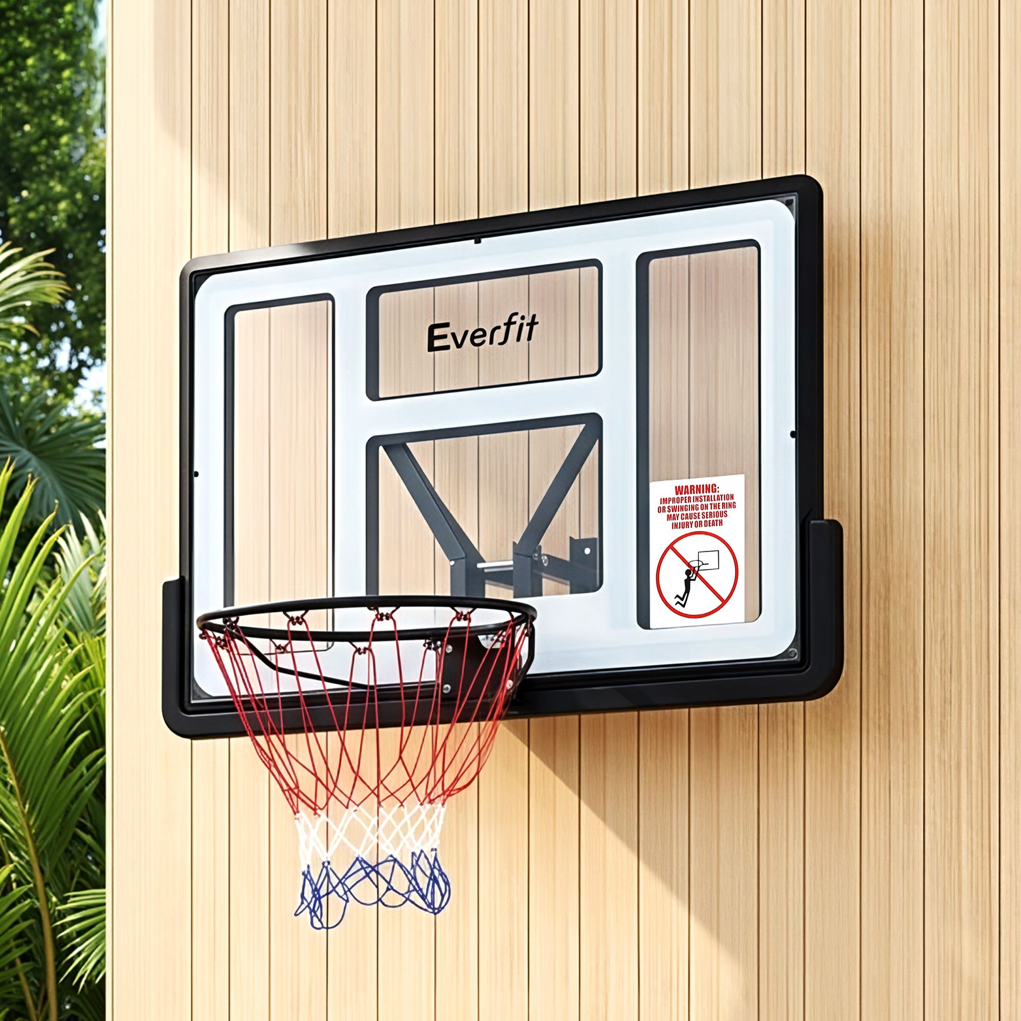 Everfit 43-Inch Wall Mount Kids Basketball Hoop Backboard Outdoor Sports BAS-HOOP-D45-WTBK