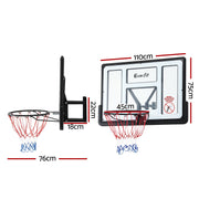 Everfit 43-Inch Wall Mount Kids Basketball Hoop Backboard Outdoor Sports BAS-HOOP-D45-WTBK