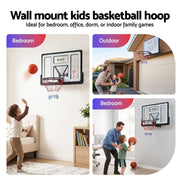Everfit 43-Inch Wall Mount Kids Basketball Hoop Backboard Outdoor Sports BAS-HOOP-D45-WTBK