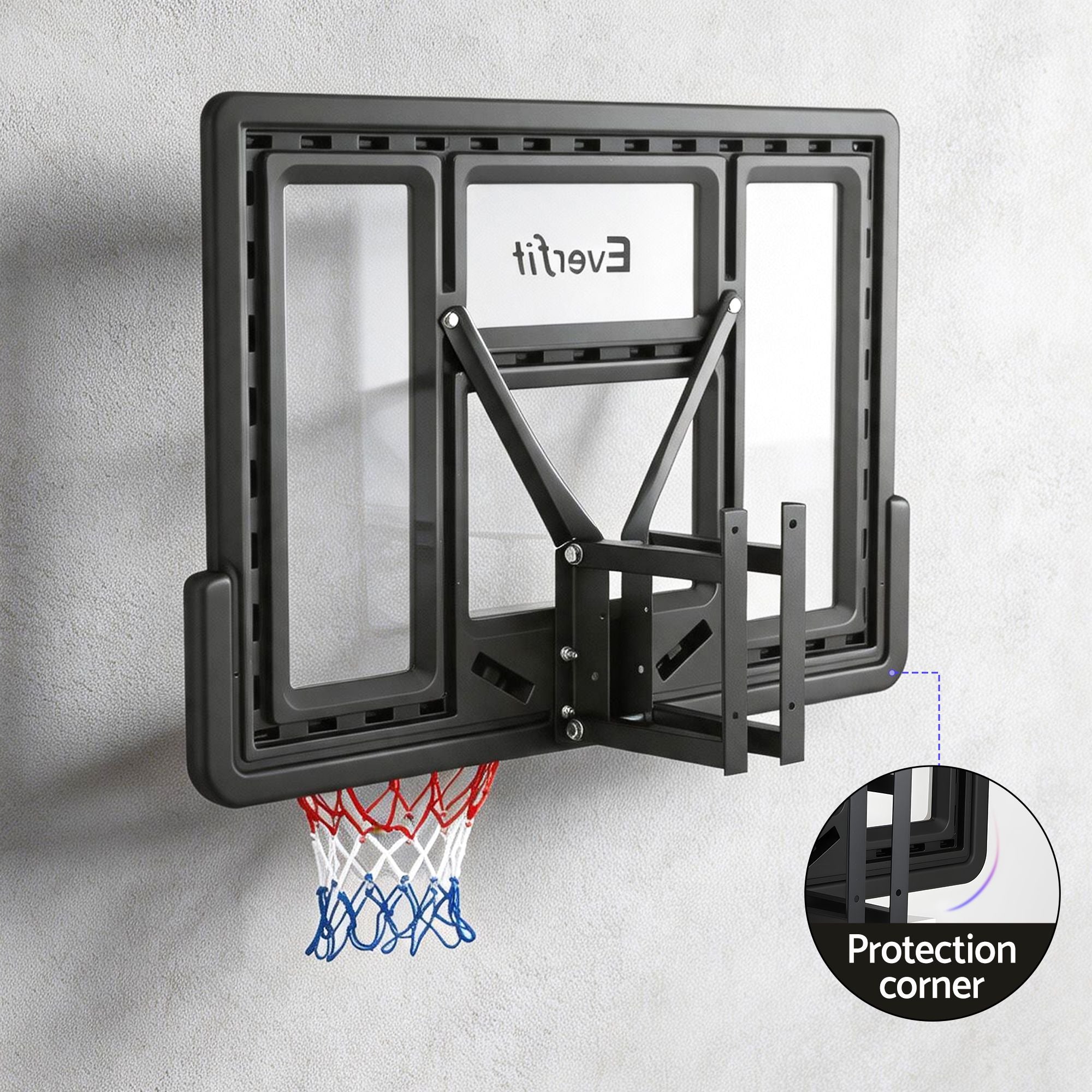Everfit 43-Inch Wall Mount Kids Basketball Hoop Backboard Outdoor Sports BAS-HOOP-D45-WTBK