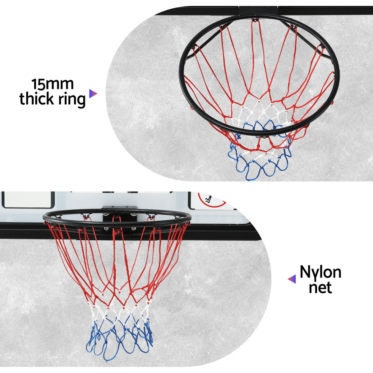Everfit 43-Inch Wall Mount Kids Basketball Hoop Backboard Outdoor Sports BAS-HOOP-D45-WTBK