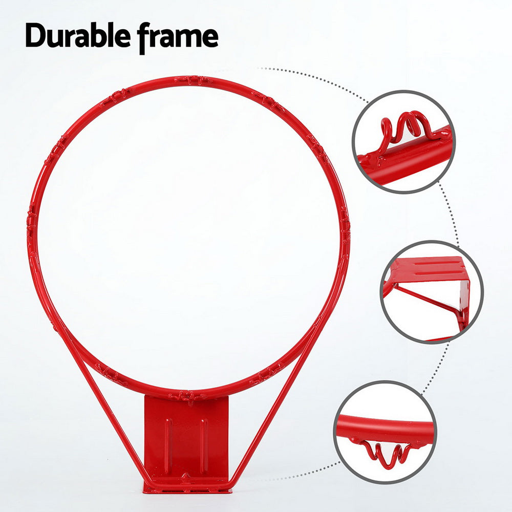Everfit Basketball Ring Hoop Rim Goal Net 45CM BAS-HOOP-D45R-RD