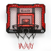 Everfit Mini Basketball Hoop Over Door Indoor LED Scoreboard Kids Set 40x30cm BAS-HOOP-ELEC-4030-RD