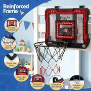 Everfit Mini Basketball Hoop Over Door Indoor LED Scoreboard Kids Set 40x30cm BAS-HOOP-ELEC-4030-RD