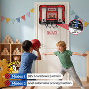 Everfit Mini Basketball Hoop Over Door Indoor LED Scoreboard Kids Set 40x30cm BAS-HOOP-ELEC-4030-RD