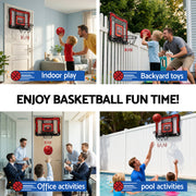 Everfit Mini Basketball Hoop Over Door Indoor LED Scoreboard Kids Set 40x30cm BAS-HOOP-ELEC-4030-RD