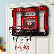 Everfit Mini Basketball Hoop Over Door Indoor LED Scoreboard Kids Set 40x30cm BAS-HOOP-ELEC-4030-RD
