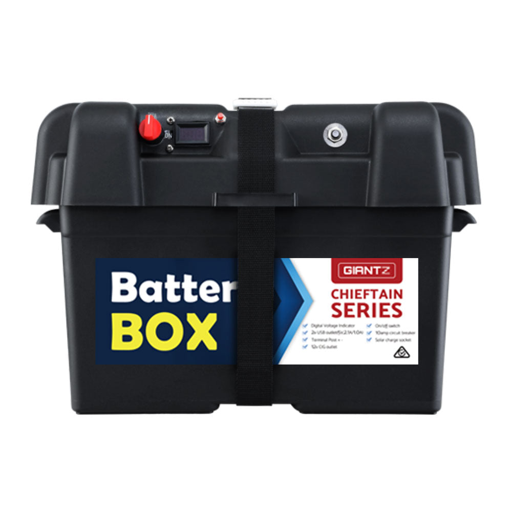 Giantz AGM Battery Box 12v XL Deep Cycle Portable Solar Caravan Camping BAT-BOX-DX