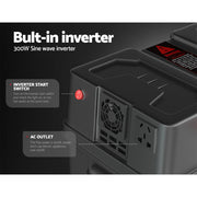 Giantz Battery Box 500W Inverter Deep Cycle Battery Portable Caravan Camping USB BAT-BOX-INV-500